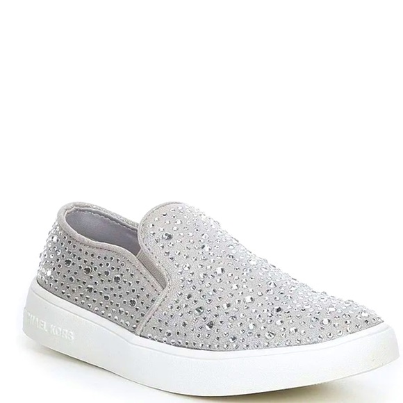 NWT Michael Kors Gray Rhinestone Shoes Kids Size 4 or 5